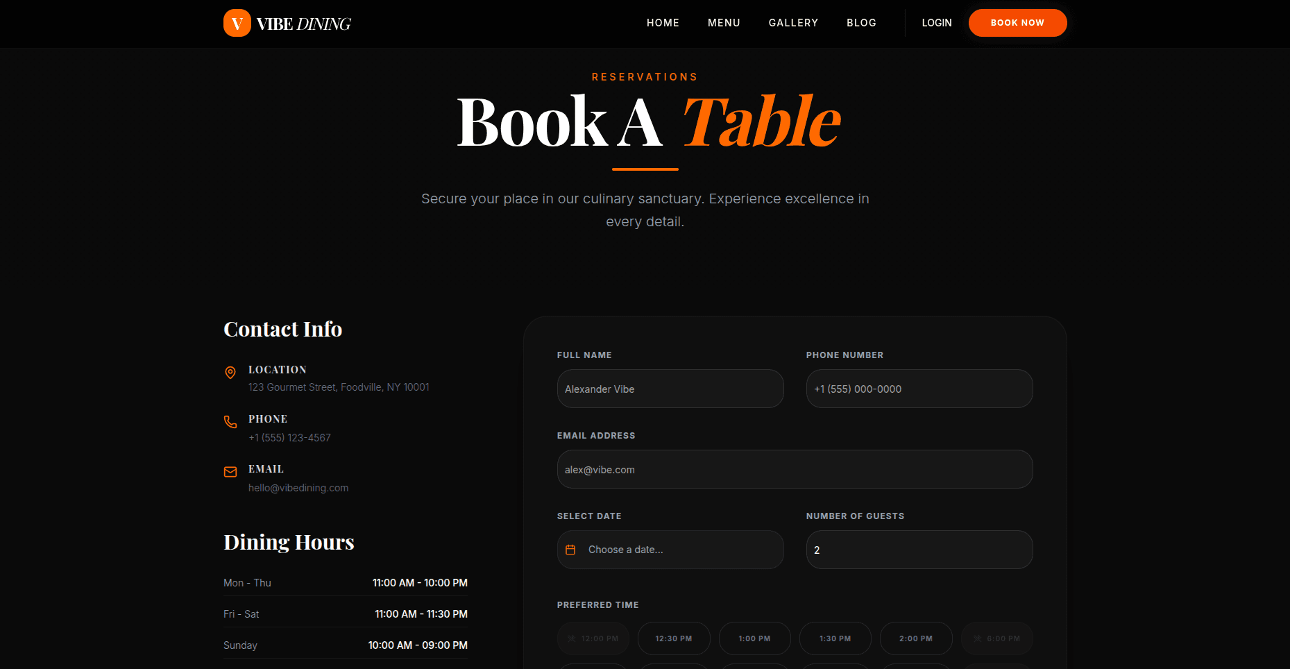 Modern Restaurant Web App (Demo)