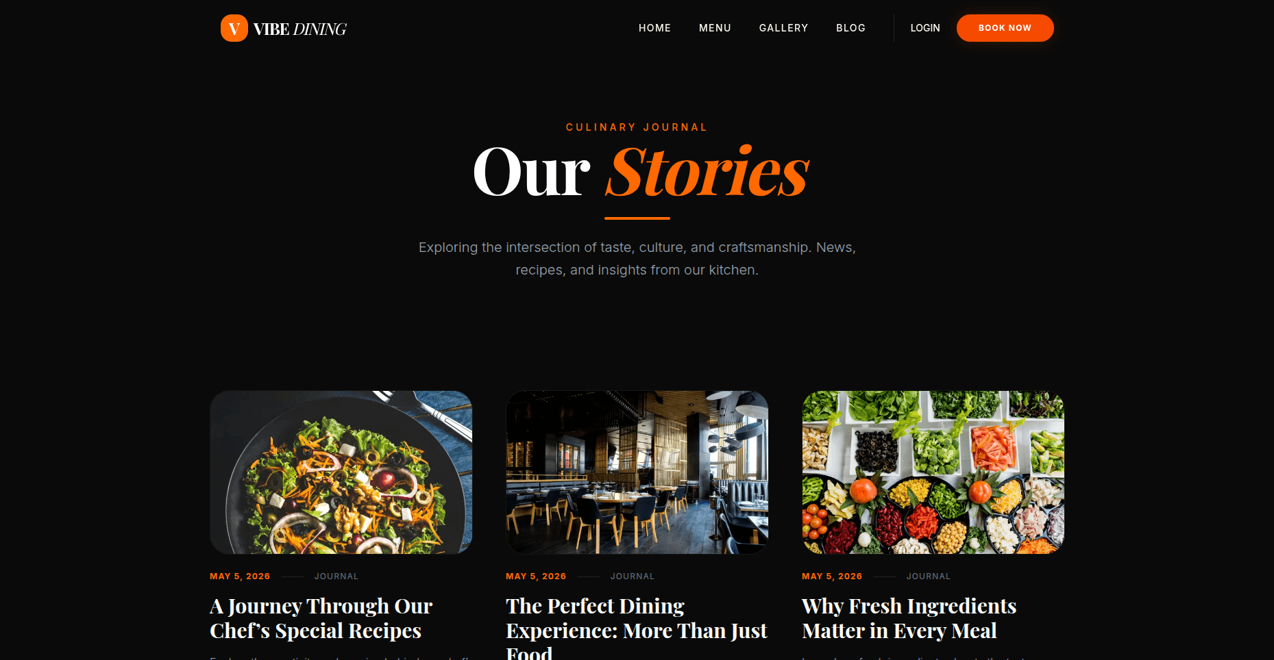 Modern Restaurant Web App (Demo)