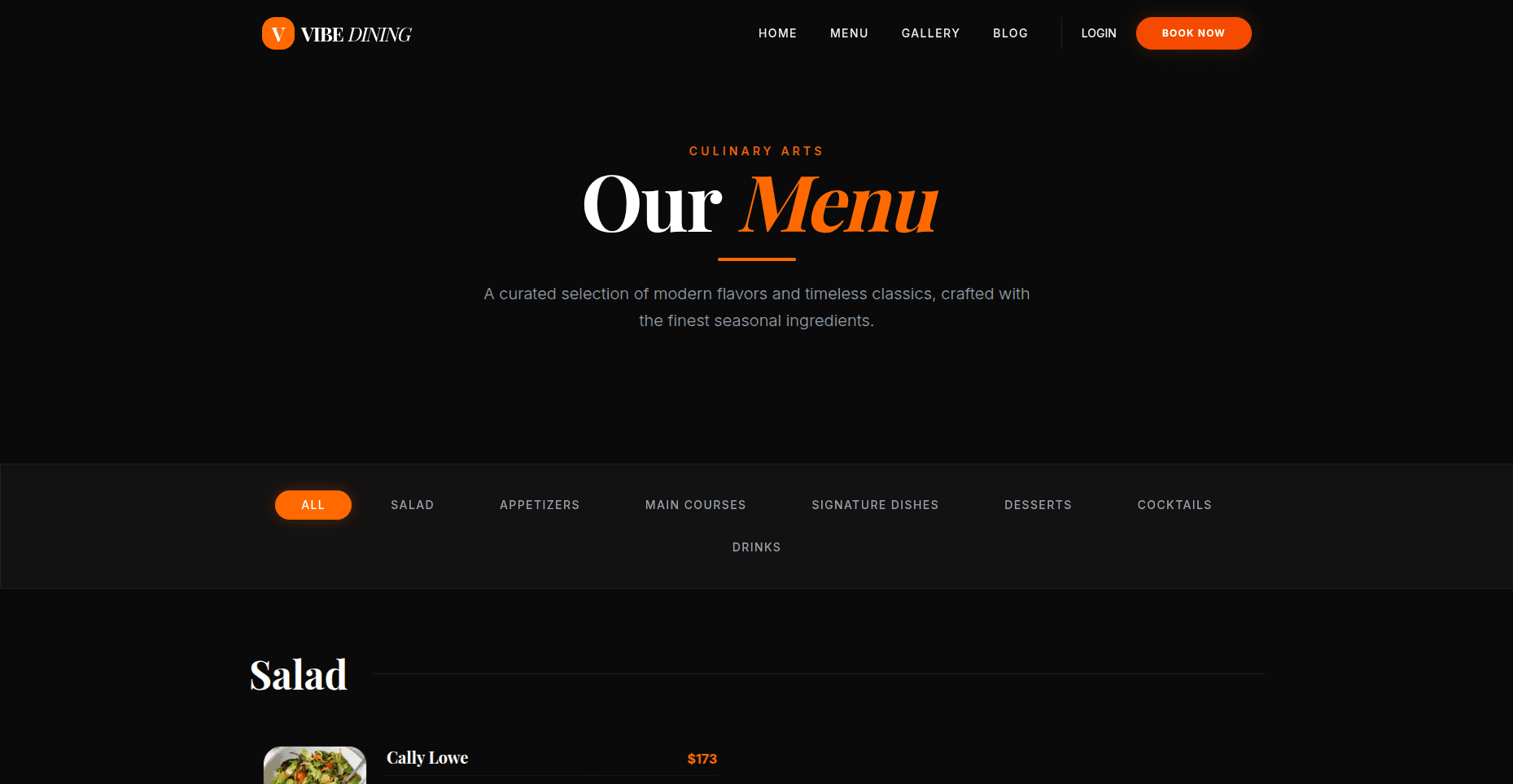 Modern Restaurant Web App (Demo)